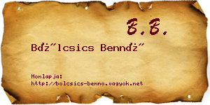 Bölcsics Bennó névjegykártya